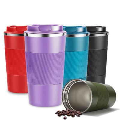 China 12oz Insulated Coffee Cup With Leakproof Lid Coffee Tumbler With Seal Lid Vacuum Stainless Steel For Hot Ice Coffee Tea for sale