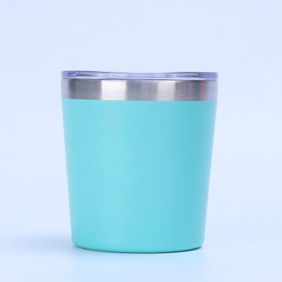 China 12oz eenvoudige moderne herbruikbare dubbele wand roestvrij staal vacuüm geïsoleerde reis koffie melk mok tumbler met flip deksel Te koop