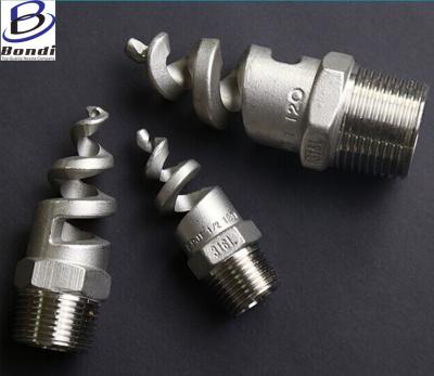 China Exhaust Gas Treatment Male 316SS Hollow Cone / Full Cone Spiral Nozzle , Spray Nozzle For Cooling Tower for sale