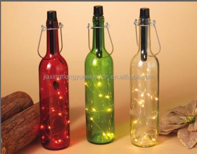 China New Design Home and Holiday Decorative LED Christmas Glass Bottle Light for sale