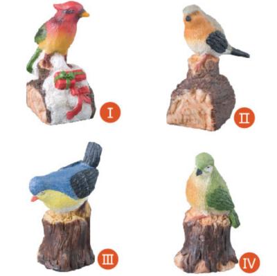 China Europe resin bird figurine with singing motion sensor for home and garden decoration for sale