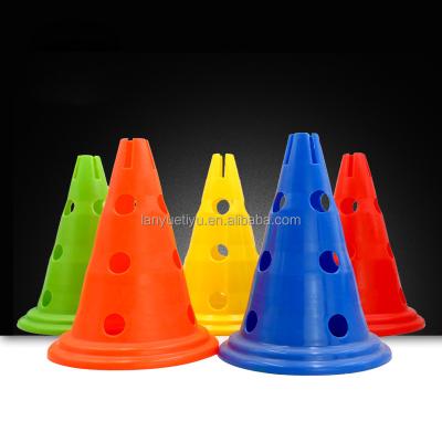 China Durable Football Agility Cones With Holes Soccer Equipment Soccer Disc Training Cones for sale