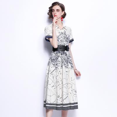 China New Casual Beach Anti-static Slim Print Bohemian Dress Plus Size Women Clothing Office Wear Dresses for sale