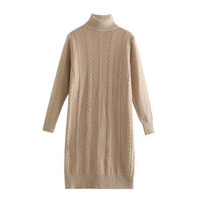 China New Style Anti-static Elegant Pure Cashmere Knitted Drop Shoulder Wool Sweater Clothing Women Sweater Dress for sale