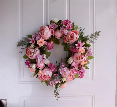 China New Realistic Hot Sales Pink Amazon Garlands and Leafy Wedding Decorations for Hanging on Doors and Windows for sale