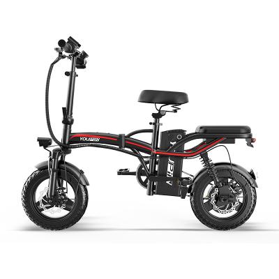 China Unisex electric bicycles with rear seat folding outdoor portable e-bikes can carry people for sale