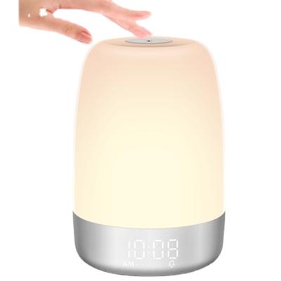 China Night Lamp& Bluetooth Speaker 2 in 1 2021 Hot Sale Wake Up Light Alarm Clock with Sunrise Sunset Simulation Dual Alarms Sleep Natural Sound USB Charging Port for sale