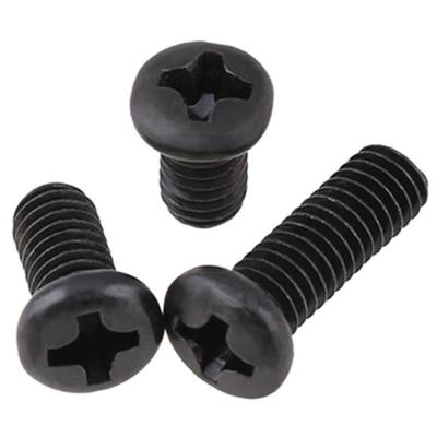 China Pan Black Zinc Finish Phillips Pan Head Machine Screw ss screws 304 316 stainless steel screws din7985 for sale