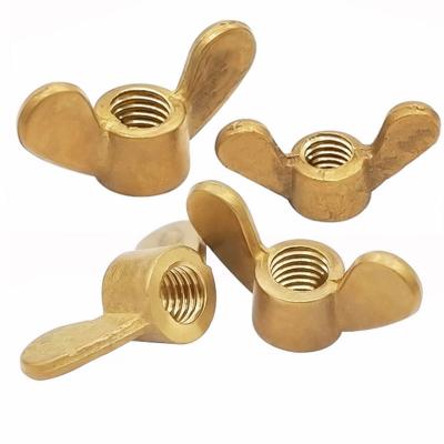 China Heavy Industry Din315 Wing Nut M2 Yellow Brass Round Wings Stainless Steel Lock Butterfly Knurled Wing Nuts 6mm M5 M6 M8 for sale