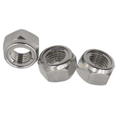 China Heavy Industry Wholesale 304 Stainless Steel Reigning Torque Type Hex Nuts With Two Piece Metal DIN 980 All Metal Hex Lock Nut for sale