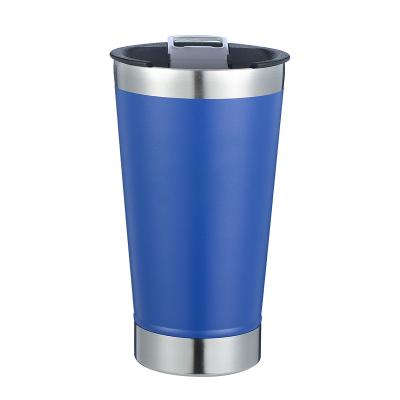 China Sustainable Beer Mug Tumbler Stainless Steel 16oz Thermal Power Coated Stainless Steel Beer Mug Tumbler With Beer Opener for sale