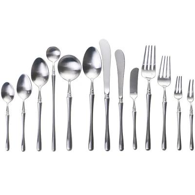 China Viable Wholesale Dinnerware Set 18/10 Spoon Set Luxury 304 Stainless Steel Steak Cutlery Gold Cutlery Flatware Set for sale