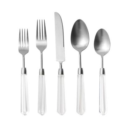 China Honey Cutlery Sets 3 in 1 Minimalist Titanium Fork Knife Tea Spoons 3 In 1 Metal Gold Silver Western Tech Mirror Sale OEM Steel Polish for sale