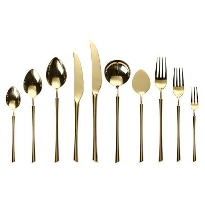 China Sandoor Aden Viable Series Mirror Polishing Tableware Gold 304 Stainless Steel Cutlery Set For Household for sale