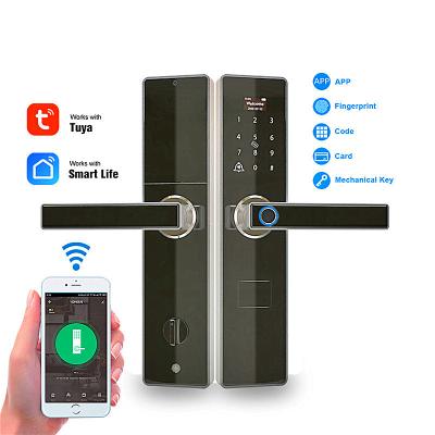 China Apartment Biometric WiFi Digital Cerradura Fechadura Entrance Tuya Door Lock Keyless Fingerprint for sale