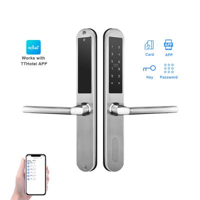 China Hotel Security TThotel APP RFID Card Stainless Steel Digital Electronic Hotel Lock For Hotel Apartment Airbnb for sale