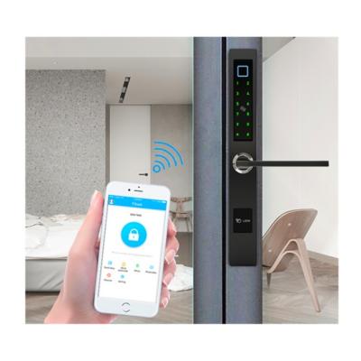 China Front mobile biometric keyless mobile electronic fingerprint wifi tuya control apartment hotel smart lock for sale