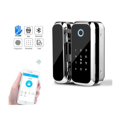 China TTLock Ble App Security Digital Fingerprint Smart Glass Biometric Door Lock For Office for sale