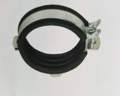 China Single Side Rubber Lined Pipe Clips Rubber Insulated Pipe Clamps 2.5mm Thickness for sale