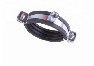 China Stainless Steel Rubber Lined Pipe Clamps Double Side 1.2mm Thickness for sale