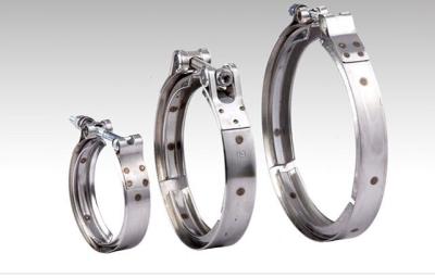 China Heavy Duty Silver V Band Clamp 316 Stainless Steel ISO9001 Certification for sale