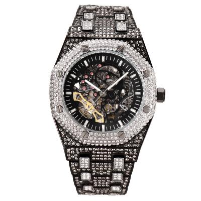 China Day/Date Mens Watches 2022 Mechanical Bling Watch With Black Dial Bling Bling Watches for sale