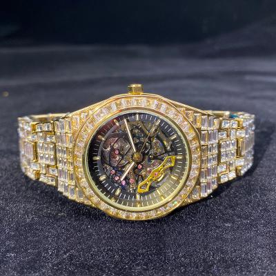 China Day/Date Men's Wrist Watch Unique Royal Design Diamond Mechanical Watch Exclusive Look Wrist Jewelery for sale