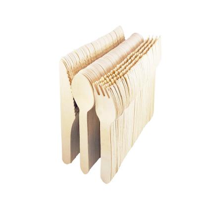 China Mechanical Automation 11Cm 14Cm Eco Friendly 16Cm Forks Knives Spoons Cutlery Set Wood Set With Napkin Disposable Utensils Set for sale