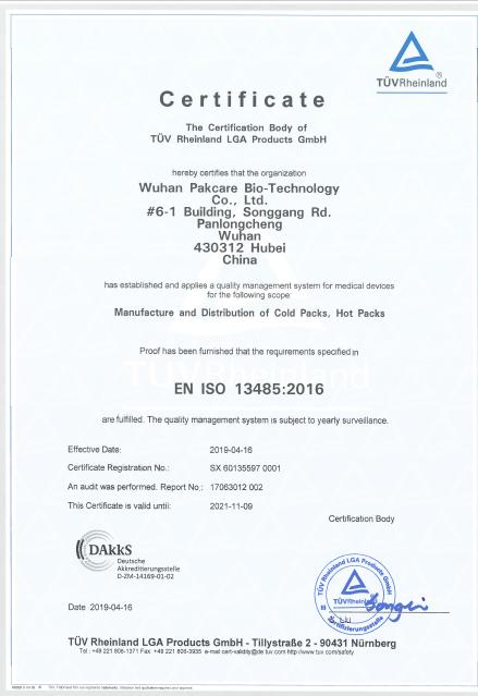 ISO13485 - Wuhan Pakcare Bio-Technology Co., Ltd.