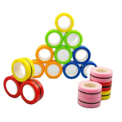 China Plastic Cement Anti-stress Toy Decompression Magnet Stir Toys Magnetic Rings To Reduce Autism Anxiety for sale