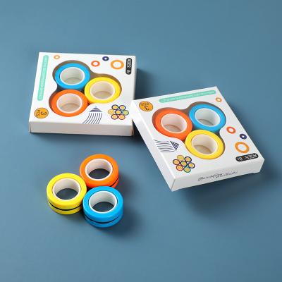 China Plastic Cement Factory Direct Selling Training Relieve Magnetic Fidget Rings Toys Reduce Autism Anxiety for sale