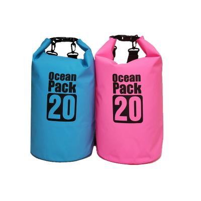 China Outdoor Camping Hiking Travel Wholesale Cheap Floating Waterproof Custom PVC Logo Dry Bag With Carry Strap for sale