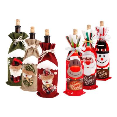 China Wine Bottle Cover Christmas Decoration Winter 2022 Knit Sweater Wine Bottle Clothes Christmas Gifts Wine Bottle Covers for sale