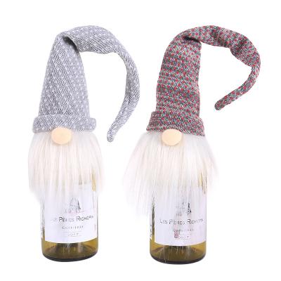 China Wholesale Home Prop Wine Bottle Cover Decoration Forest Man Faceless Christmas Wine Bottle Cover for sale