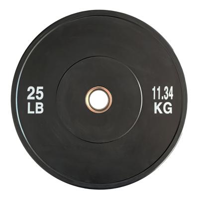 China Weightllfting Good Quality Customizable 10lb 15lb 25lb 35lb 45lb 55lb Training Weightlifting Black Bumper Plates for sale