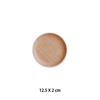 China Beech Wood 12.5cm Round Viable Plates Wooden Round Serving Tray Appetizer Plates for sale