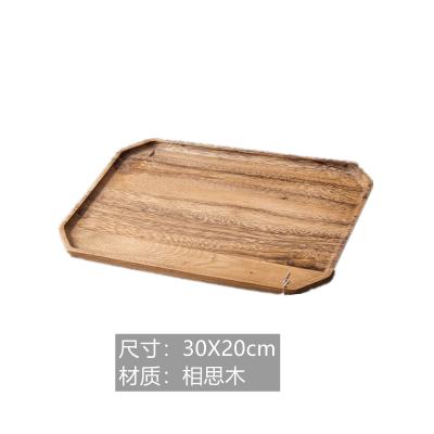 China Sustainable Square Acacia Wood Plate Tray Appetizer Plates Serving Round Wooden for sale