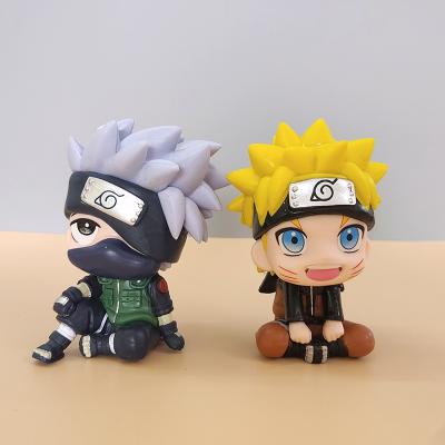 China Cartoon Toy Wholesale Anime Q version Narutos Hatake Kakashi posed PVC doll action numbers car decoration model for sale