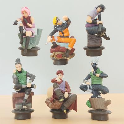 China Cartoon Anime Action Toy Narutos Sasuke Uchiha Itachi Kakashi Cartoon Action Figures PVC 3D Model Toy For Collect for sale