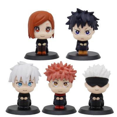 China Cartoon Figure Toy 5pcs/set Action Figure Gojo Satoru PVC Collectible Model Jujutsu Kaisen Itadori Yuji Fushiguro Megumi for sale