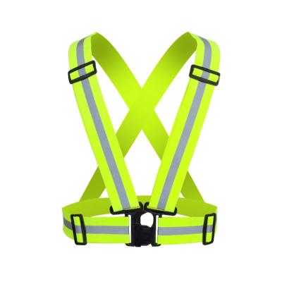 China Black Road Traffic Orange FLASH Adjustable Strap LED Reflective Safety Mark Yellow Green Warning Vest for sale