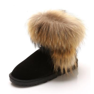 China CUSHIONING factory direct wholesale faux stone boots women winter snow boots fur boots with rabbit fur for sale