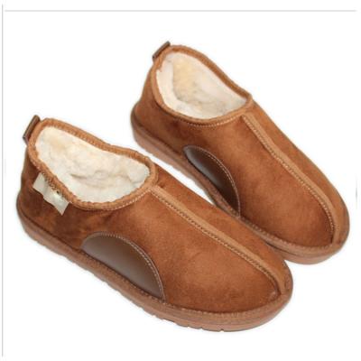 China CUSHIONING Classic Female Fur Embedded Warm Non-slip Winter Design Button Women Wool Cotton Short Leather Warm Shoe Waterproof Snow Boot for sale