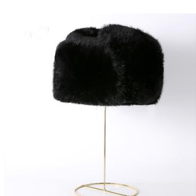 China breathable & Russia Men's Warm Hairy Fur Hat Earflap Sheepskin Fur Cap Winter Waterproof Real Fur Hats for sale