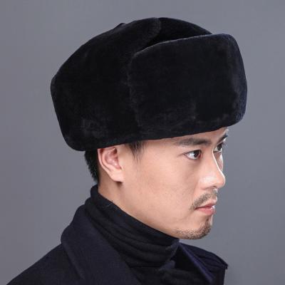 China breathable & Russian high quality waterproof sheepskin shearling fur winter warm hat for sale