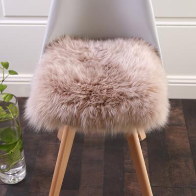 China Antistatic Genuine Patchwork Sheepskin Chair Cushion , Real Lambskin Material Sheepskin Chair Pad for sale