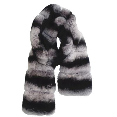 China Long natural fur Lexus Rex Rabbit Warm and winter comfortable modest long fur scarf hijabs high quality fashion fur scarves for sale