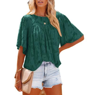 China Lace Loose Chiffon Women's Hollow Flare Women's Anti-pilling Doll Sleeve Blouse Shirt for sale