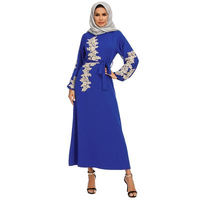 China Wholesale Anti-Static Kaftan Muslim Maxi Dress Elegant Muslims Party Embroidery Flower Abaya Long Swing Dresses for sale