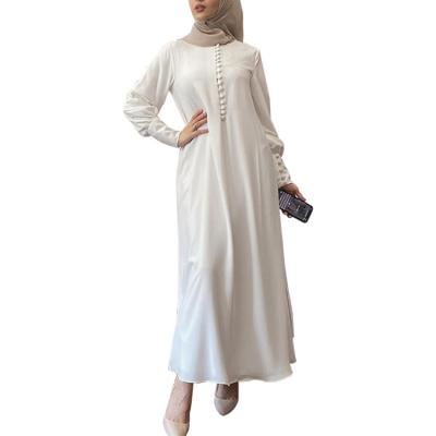 China Elegant and soft sexy muslim wanita patterns baju long double-layer waist chiffon robe anti-static abaya for women for sale